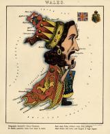 Wales, Europe 1868c Geographic Fun Caricature Maps